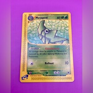 POKÉMON METAPOD CARD; 87/165; e Reader Reptile Card; Perfect Condition.